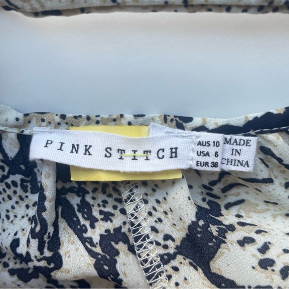 Pink Stitch Snake Skin Pattern Spaghetti Strap Dress- Size 6 - Picture 6 of 8